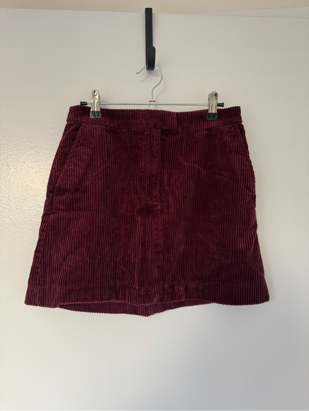 Arket Burgundy Corduroy Mini Skirt